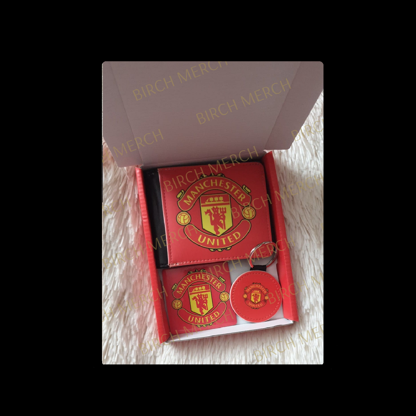 Manchester United Badge PU Material Wallet Gift Box Set