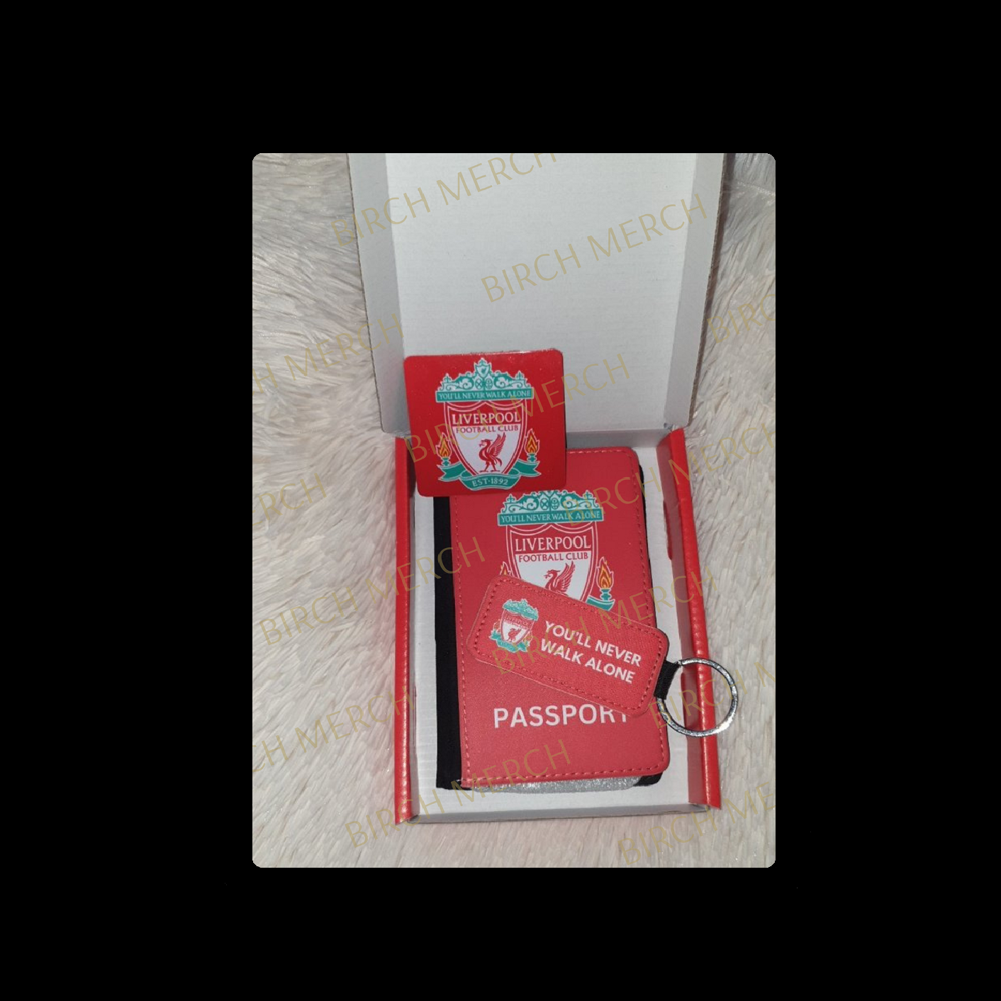 Liverpool Badge PU Material Passport Holder Wallet Gift Box Set 1