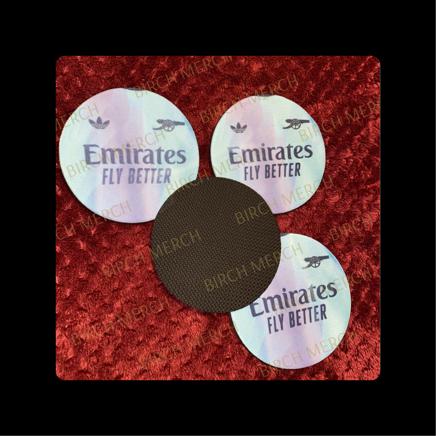 Arsenal 2024/25 3rd Kit Round Rubber Backed 4 Coaster Set 10cm