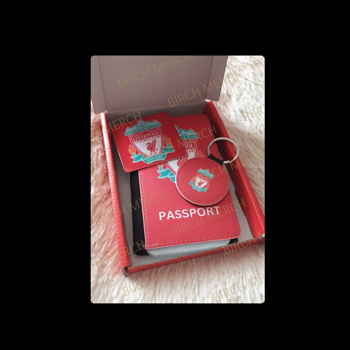 Liverpool Badge PU Material Passport Holder Wallet Gift Box Set 2