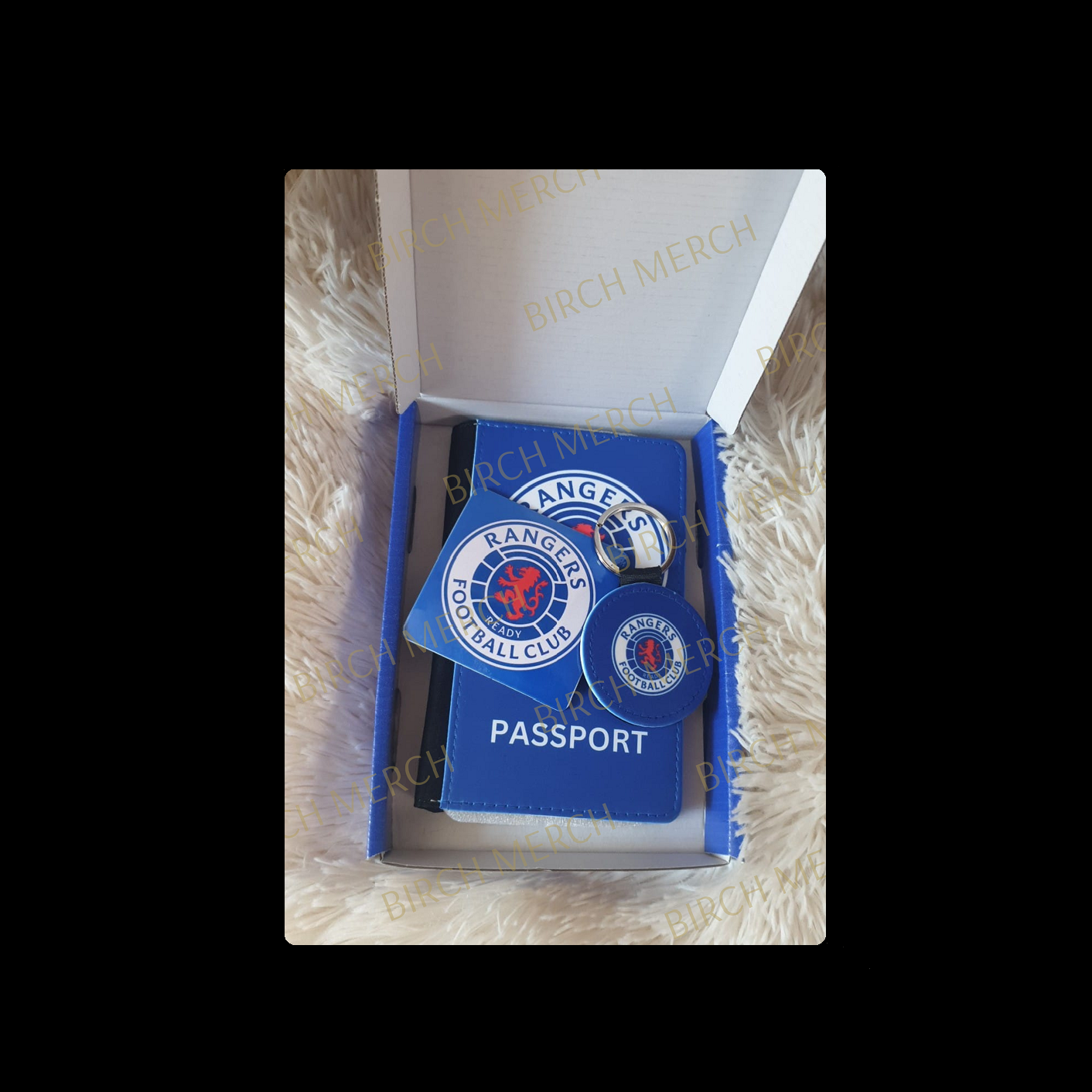 Glasgow Rangers Badge PU Material Passport Holder Wallet Gift Box Set