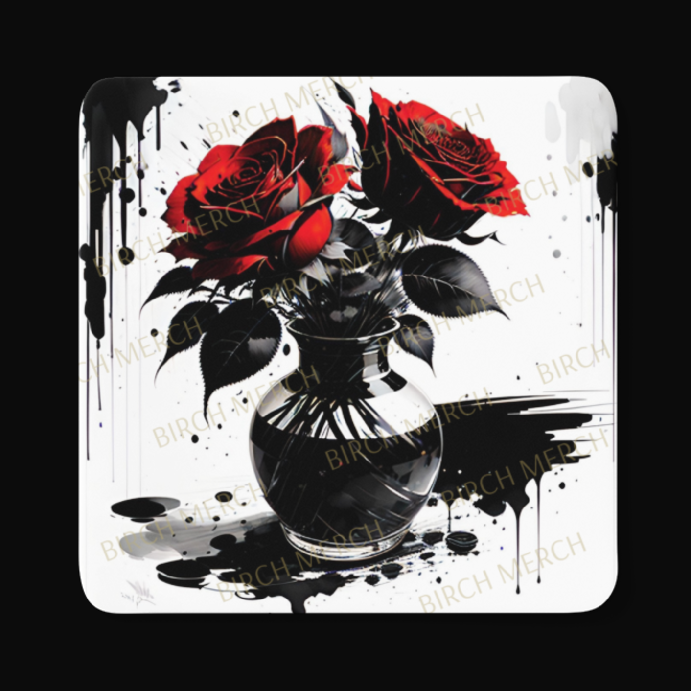 Roses Square 4 Coaster Set 9cm x 9cm