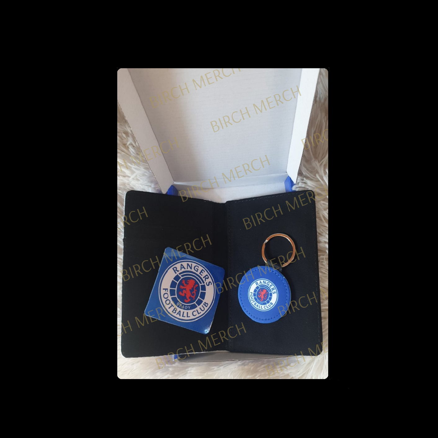 Glasgow Rangers Badge PU Material Passport Holder Wallet Gift Box Set