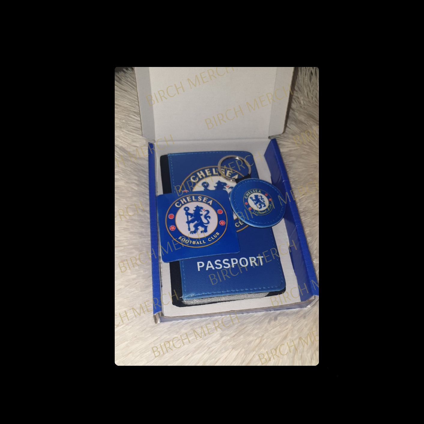 Chelsea Badge PU Material Passport Holder Wallet Gift Box Set