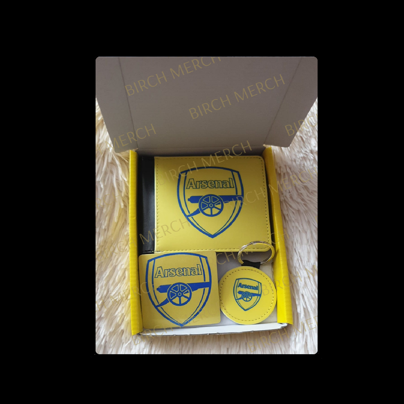 Arsenal Yellow & Blue Badge PU Material Wallet Gift Box Set