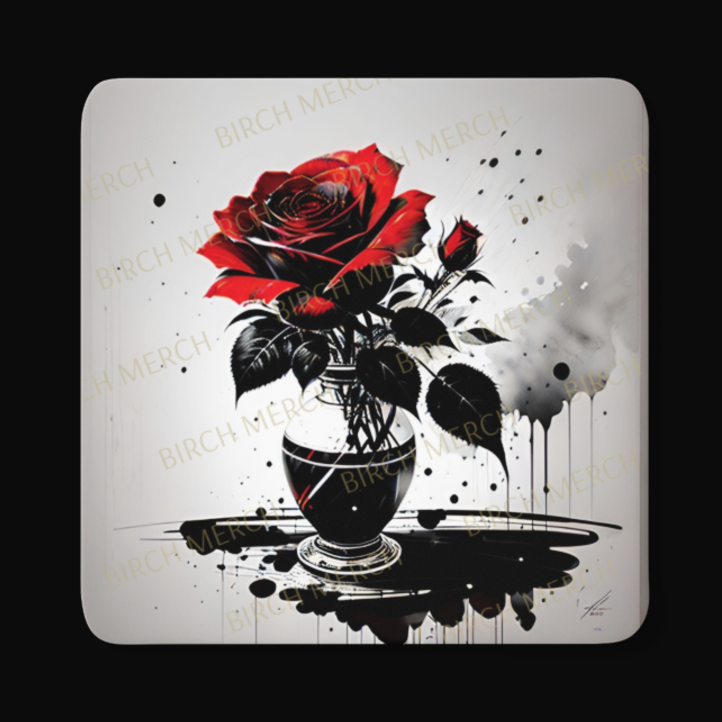 Roses Square 4 Coaster Set 9cm x 9cm