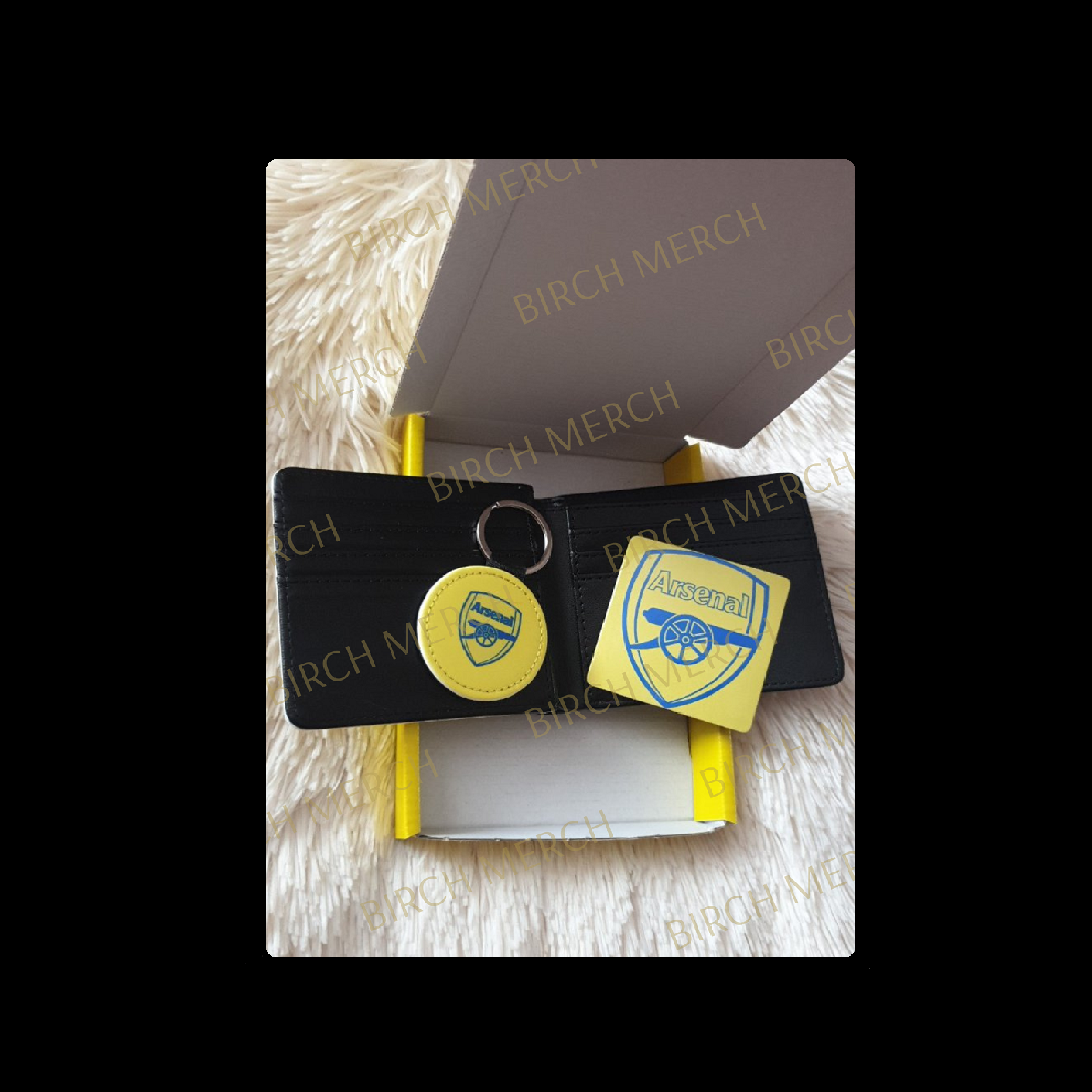 Arsenal Yellow & Blue Badge PU Material Wallet Gift Box Set