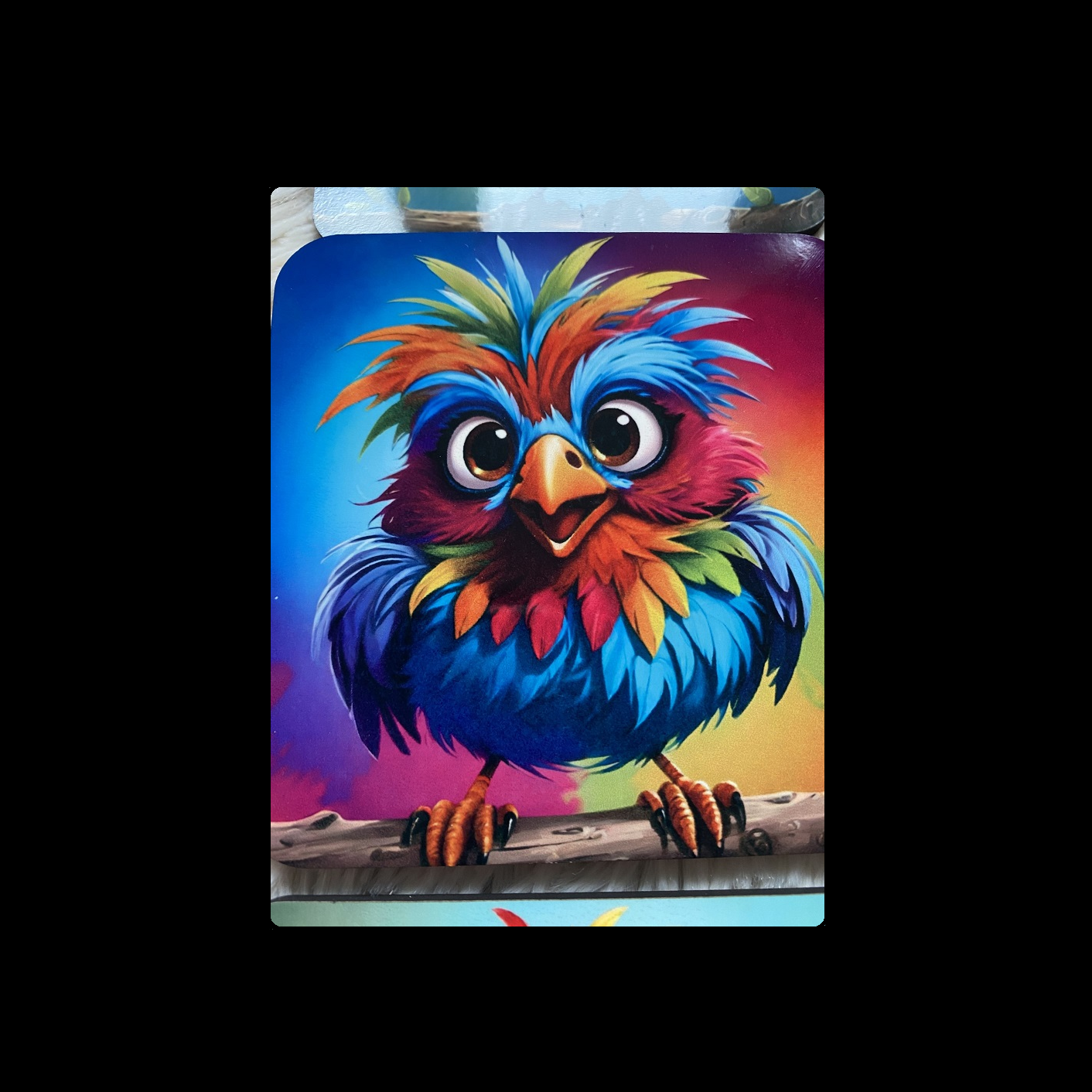 Scruffy Bird Square Coaster 9cm x 9cm Design 6