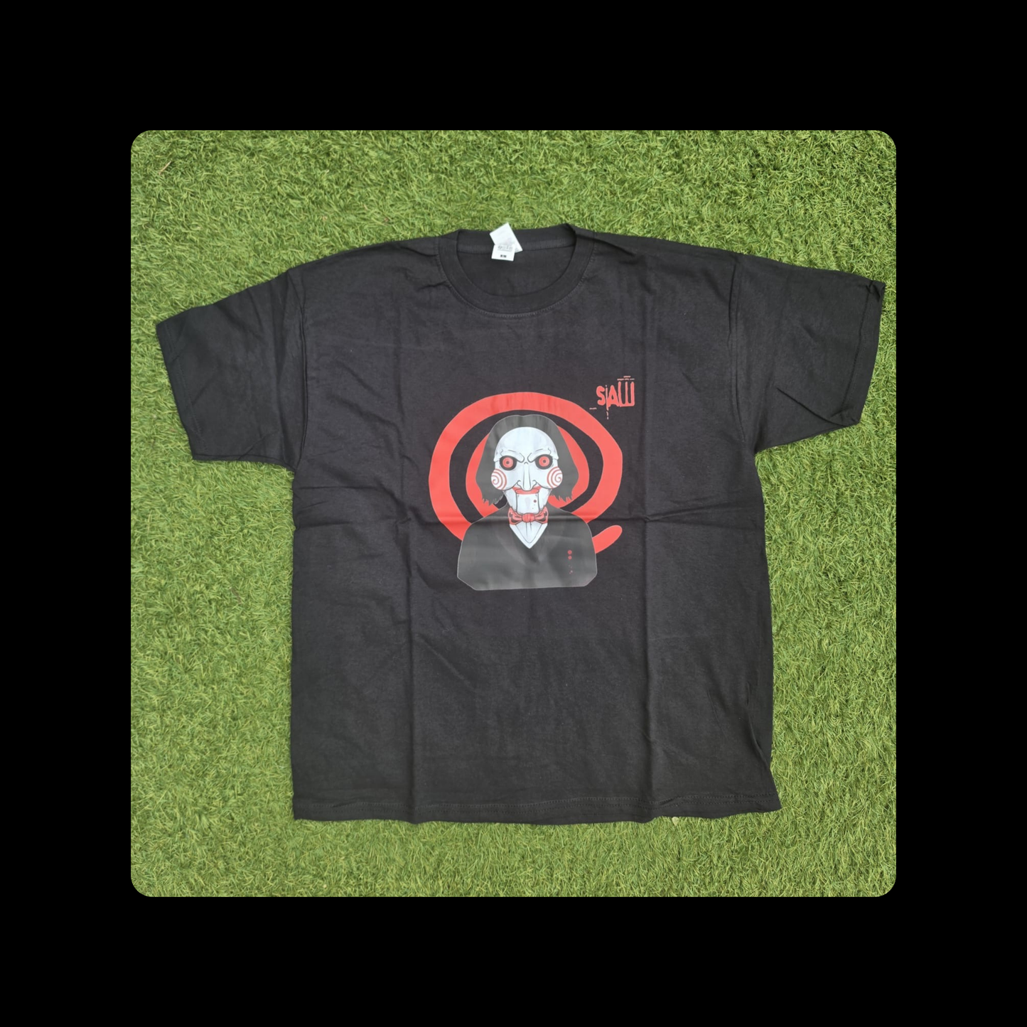 Saw Jigsaw Billy The Puppet Short Sleeved 100% Cotton Black T-Shirt