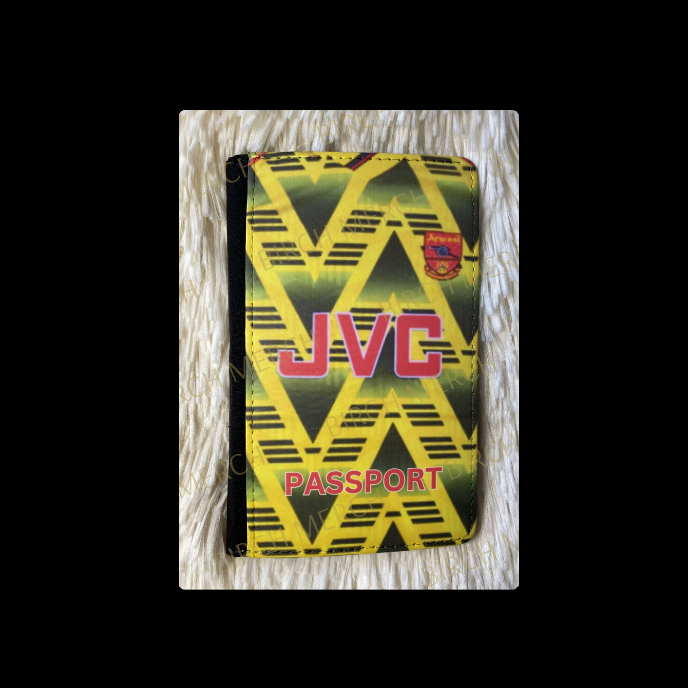 Arsenal 1993 Bruised Banana Away Kit PU Material Passport Holder Wallet 15cm x 10cm