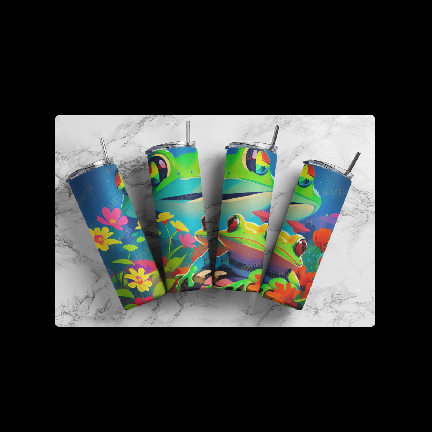 Funky Frog 20oz (590ml) Stainless Steel Straight Skinny Tumbler