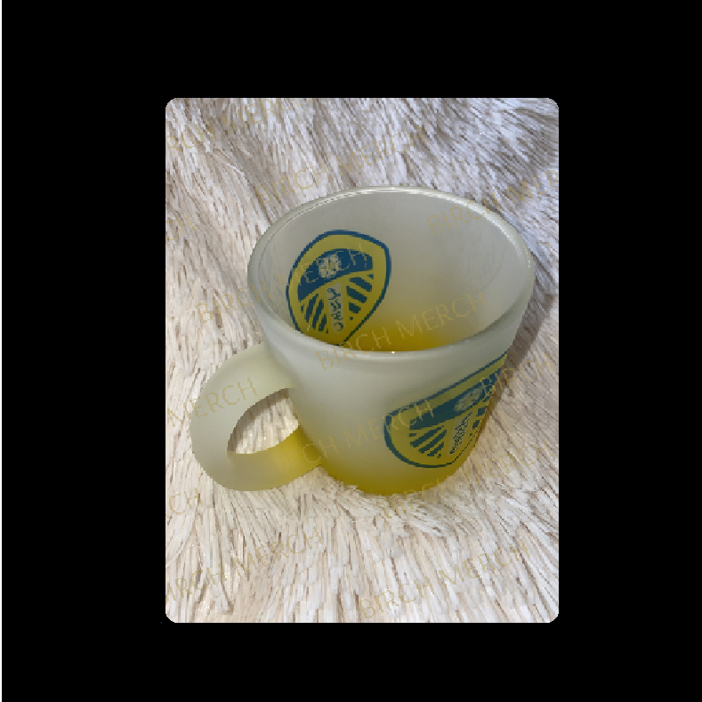 Leeds Badge United 11oz (330ml) Yellow Two Tone Frosted Mug