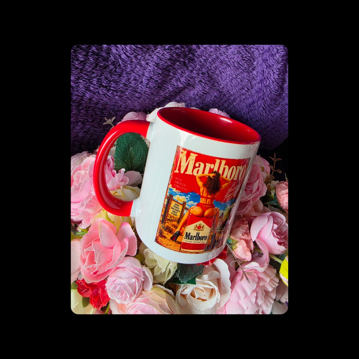 Marlboro Cigarettes Pin Up Girl Two Colour 11oz (330ml) Ceramic Mug