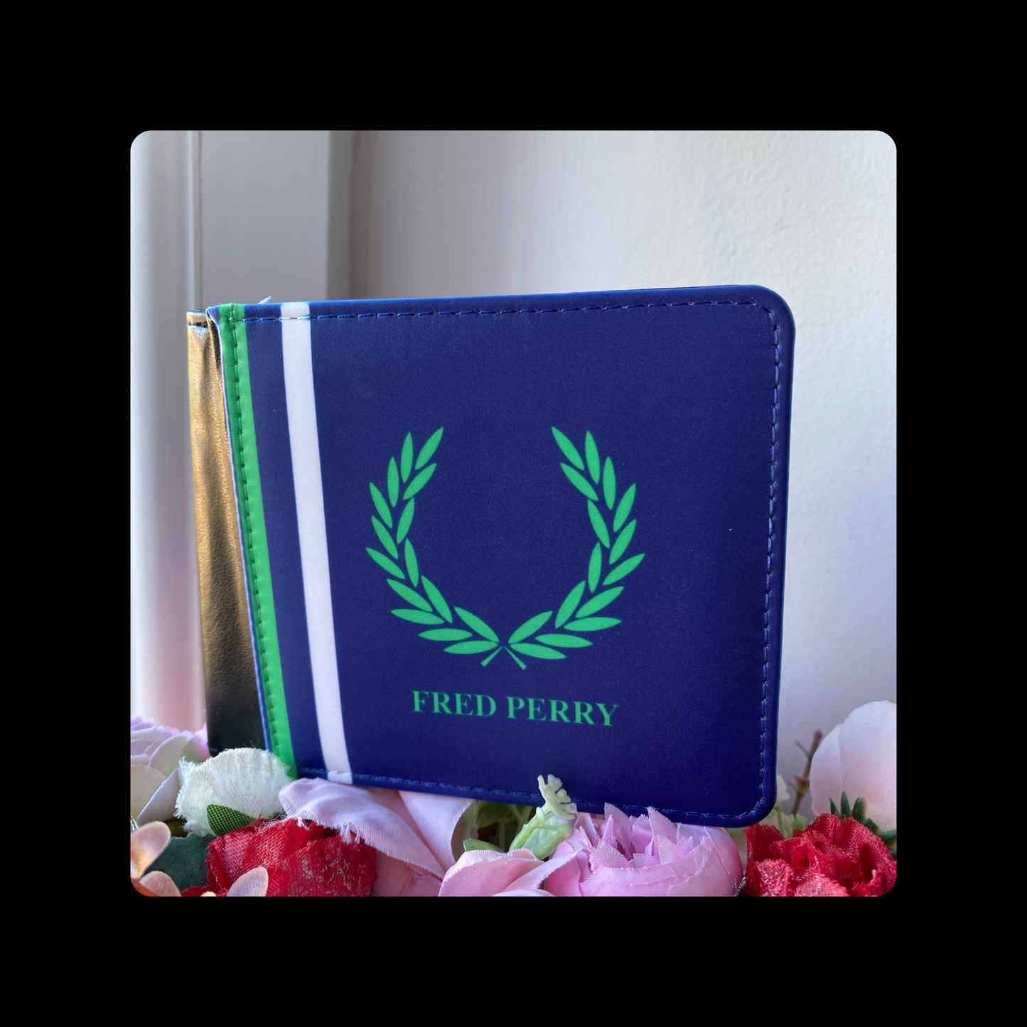 Fred Perry Navy, Green & White PU Material Wallet