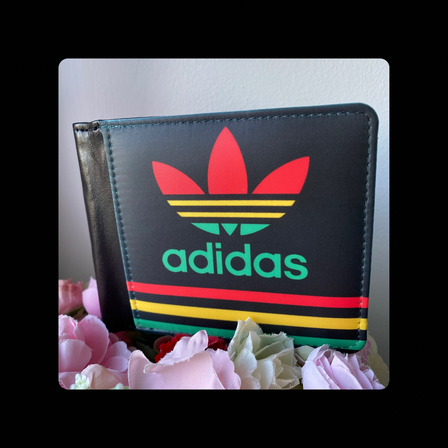 Adidas Trefoil Red, Yellow Green Jamaica PU Material Wallet