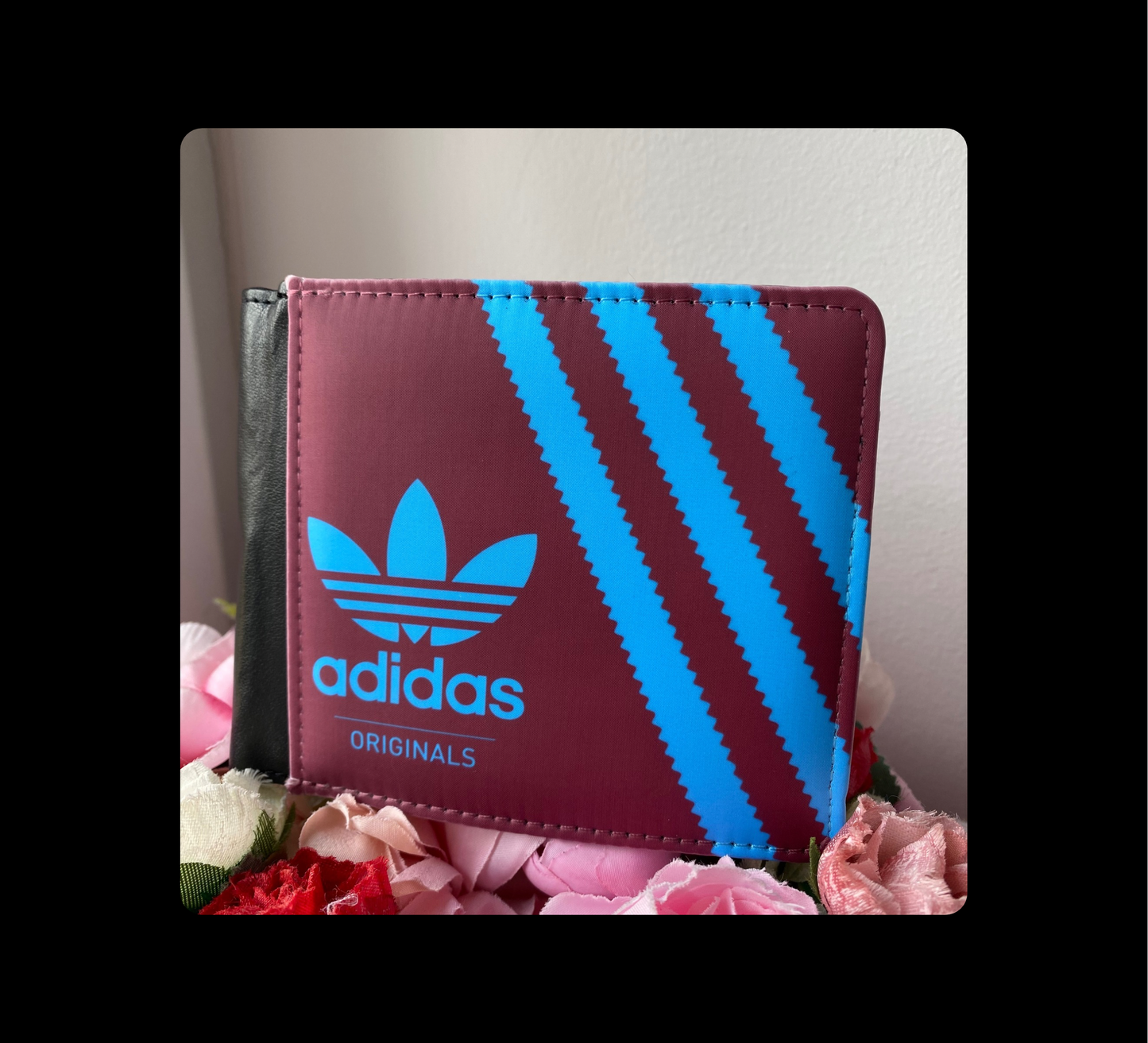Adidas Originals Claret & Blue Shoebox Style PU Material Wallet