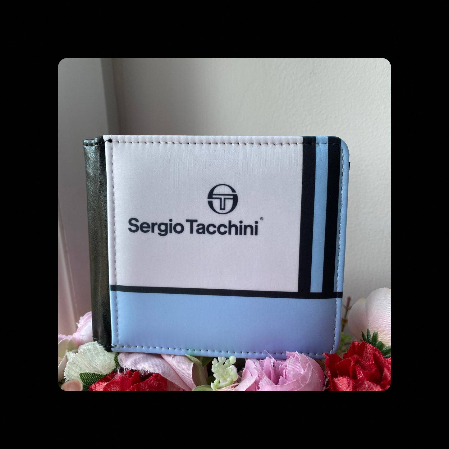 Sergio Tacchini White & Blue 80’s Football Casual Terrace Culture Style PU Material Wallet
