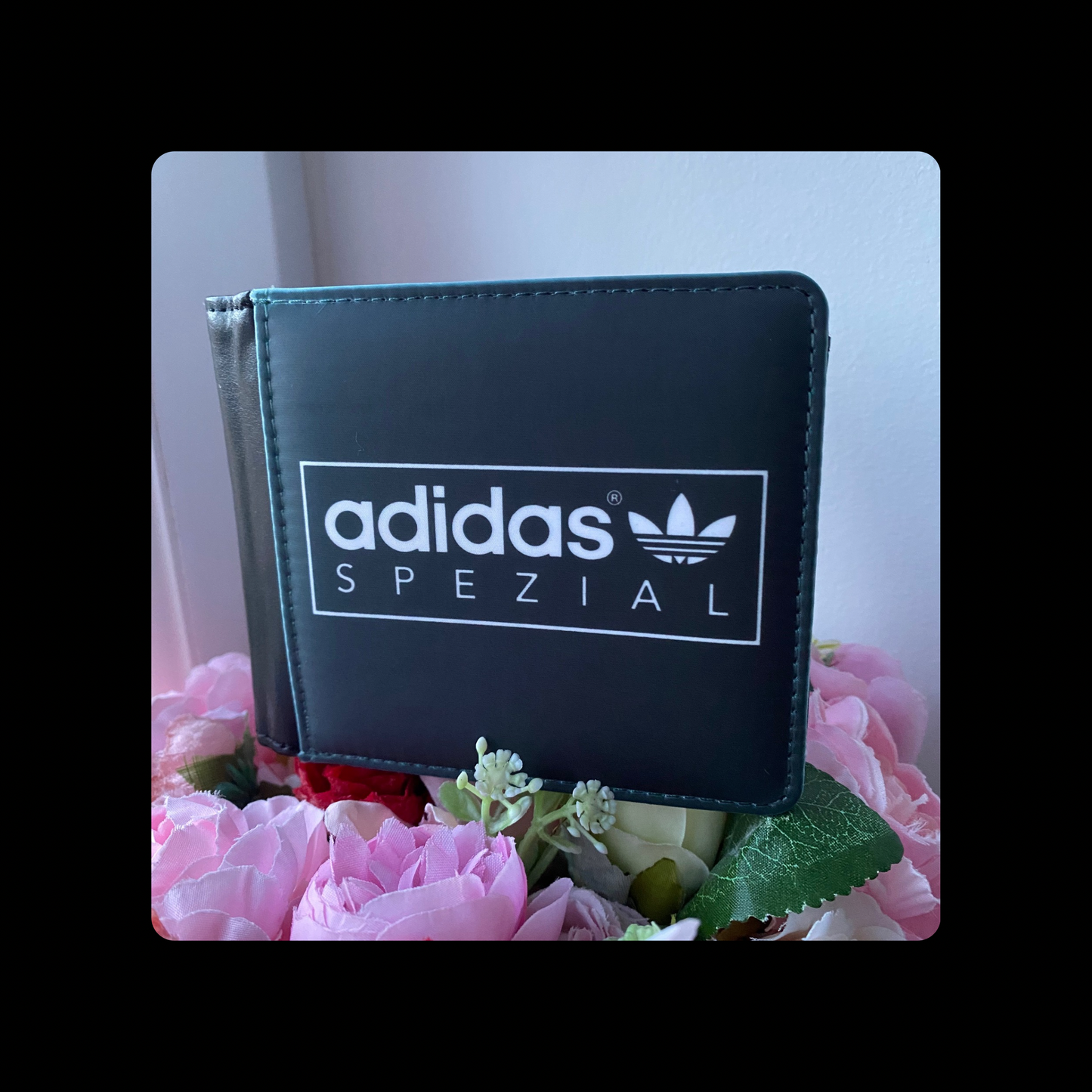 Adidas Spezial Black & White PU Material Wallet 10cm x 9.5cm
