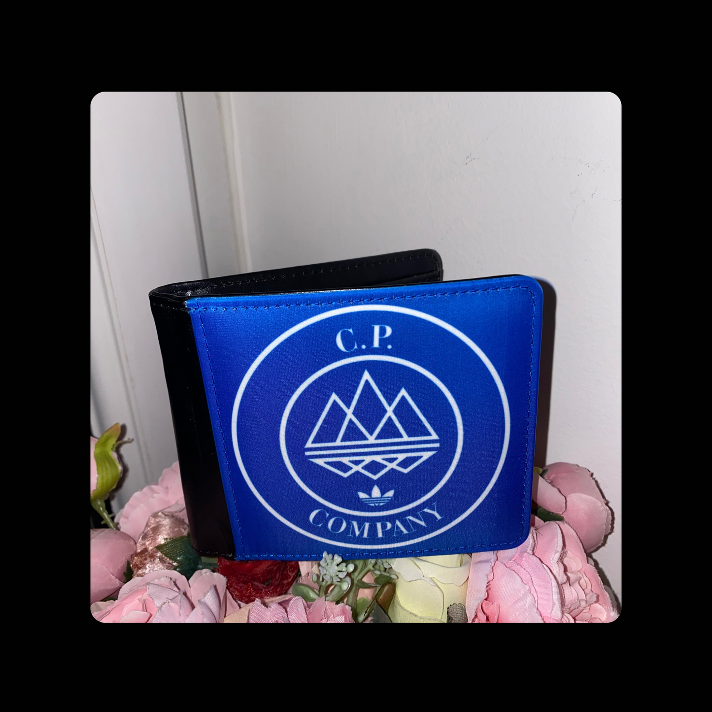Adidas C.P Company Blue & White PU Materia Wallet 10cm x 9.5cm