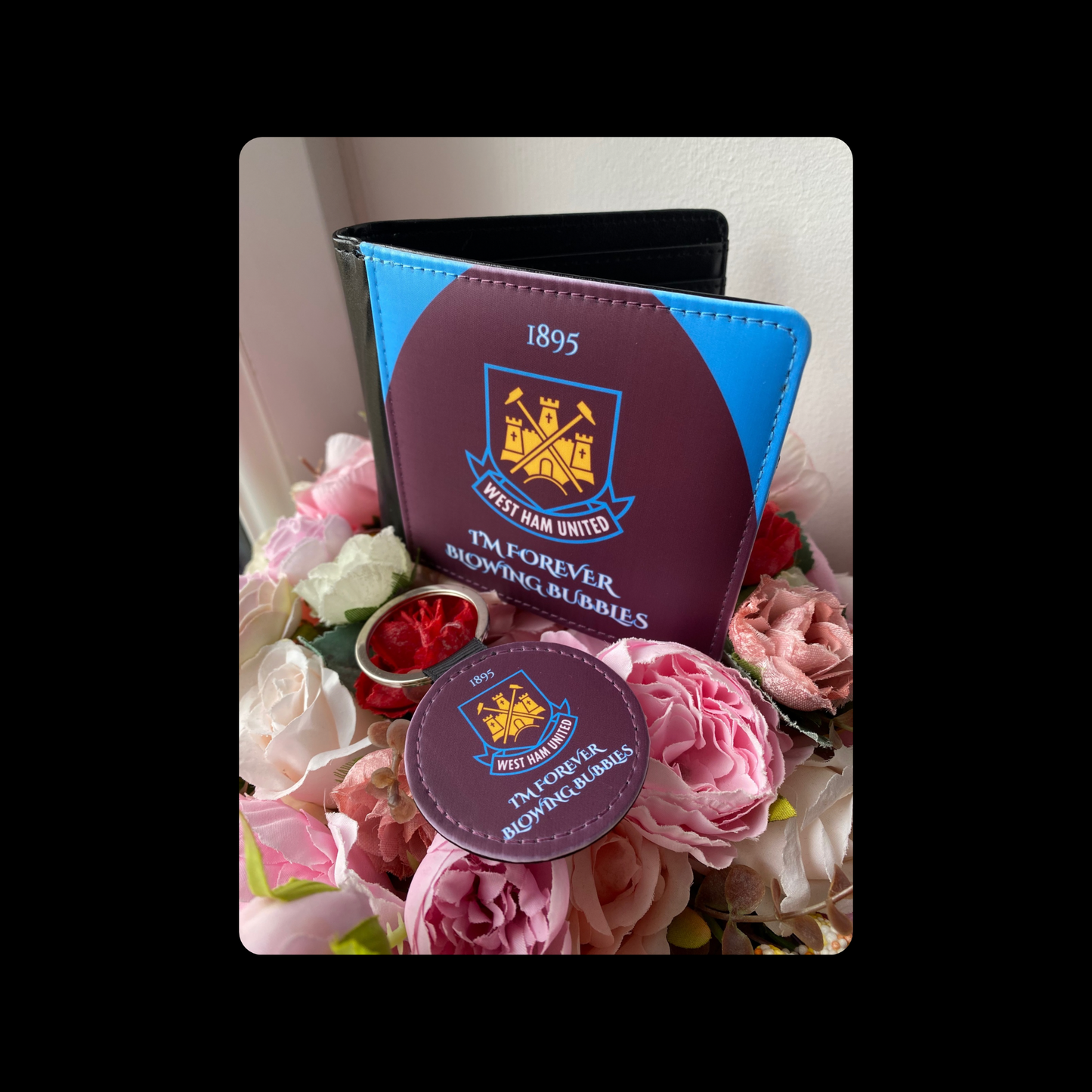 West Ham United Retro Badge PU Material Wallet & Keyring