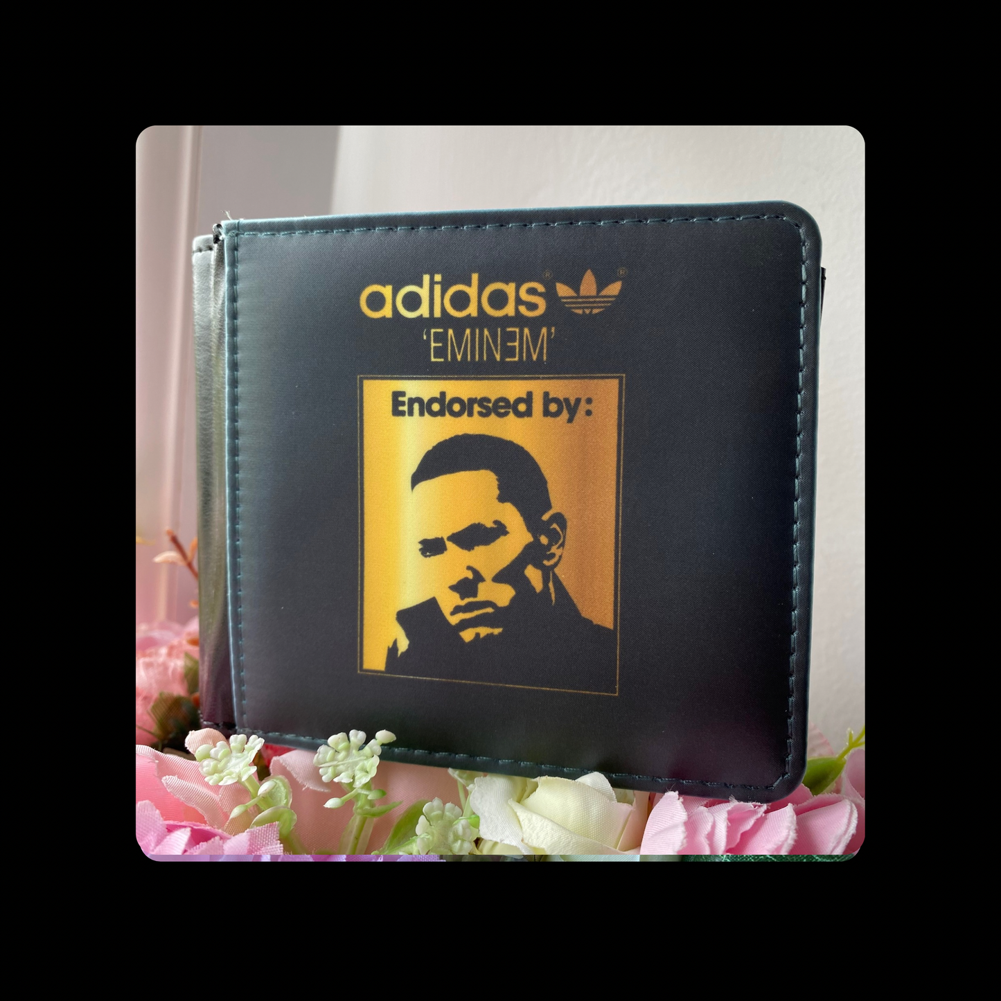 Adidas Endorsed By Eminem Black & Gold PU Material Wallet