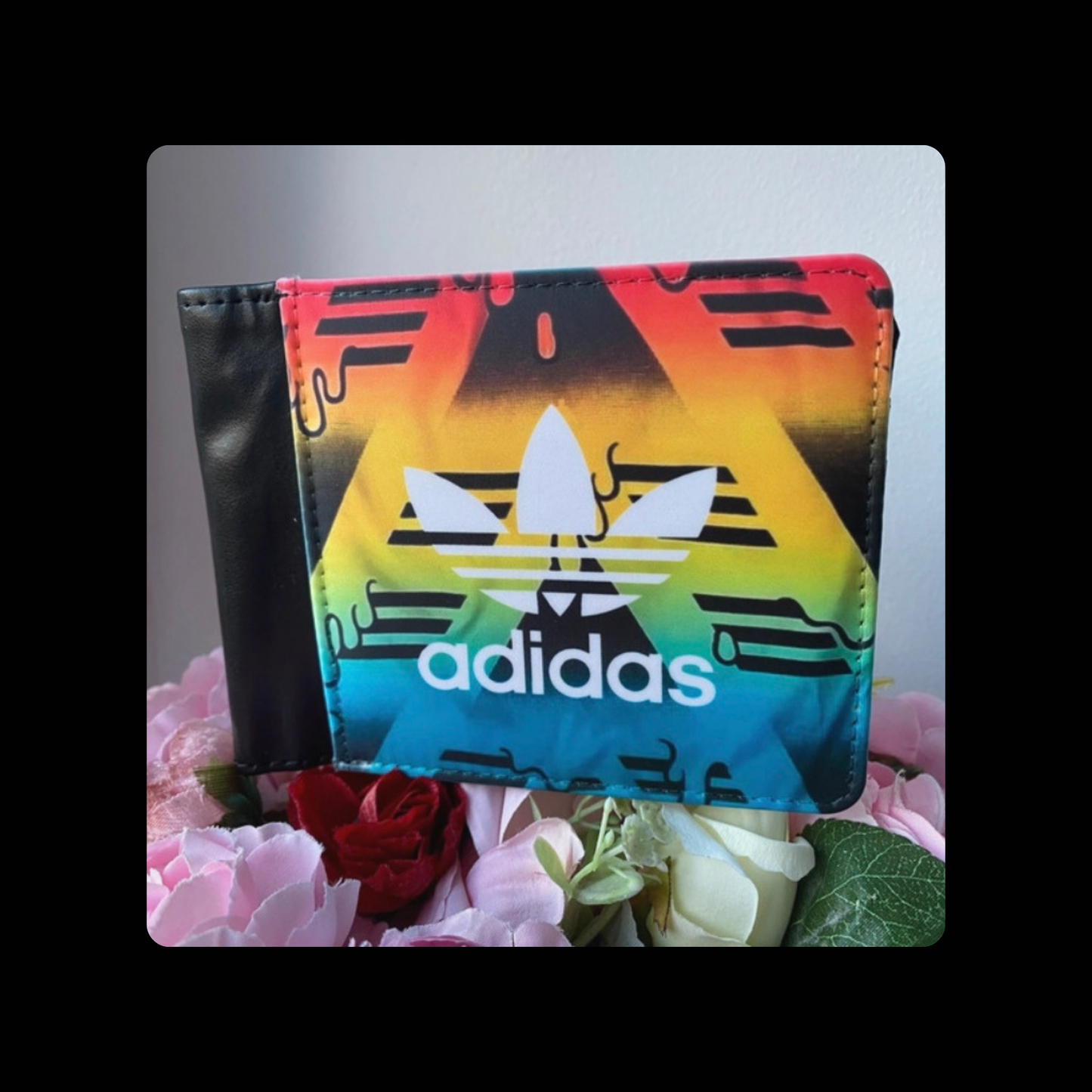 Adidas Multicoloured PU Material Wallet 10cm x 9.5cm