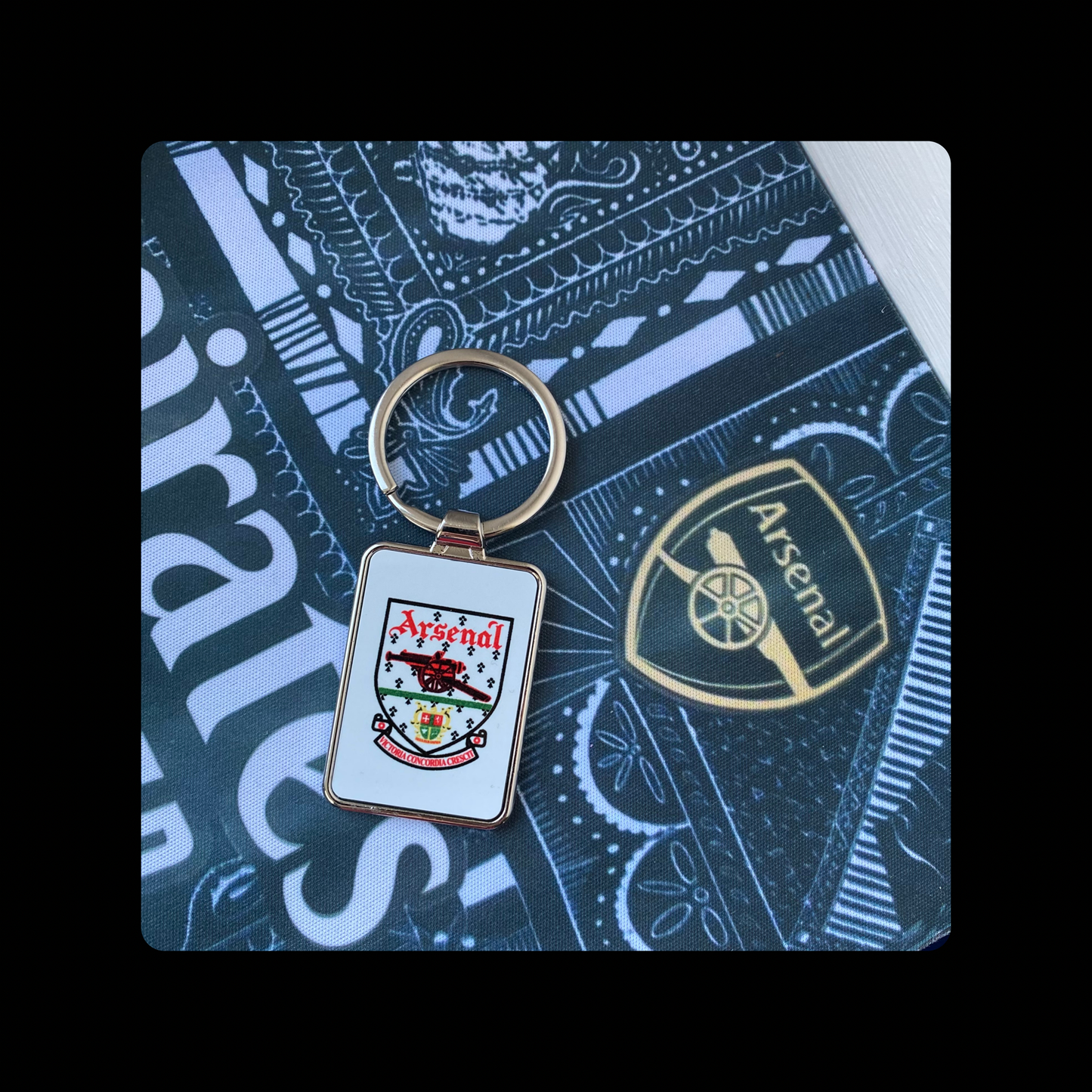 Arsenal 1990-1993 Badge Rectangular Metal Keyring