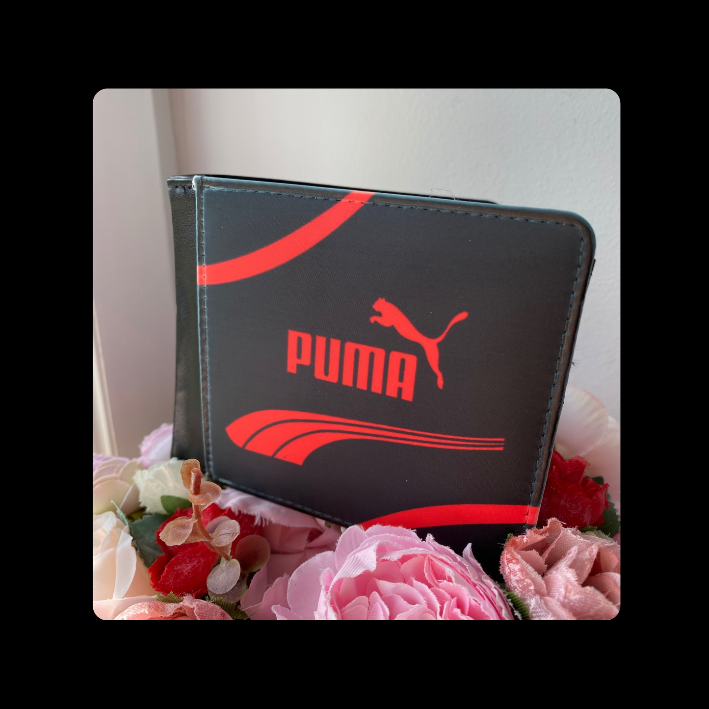 Puma Black and Red PU Material Wallet