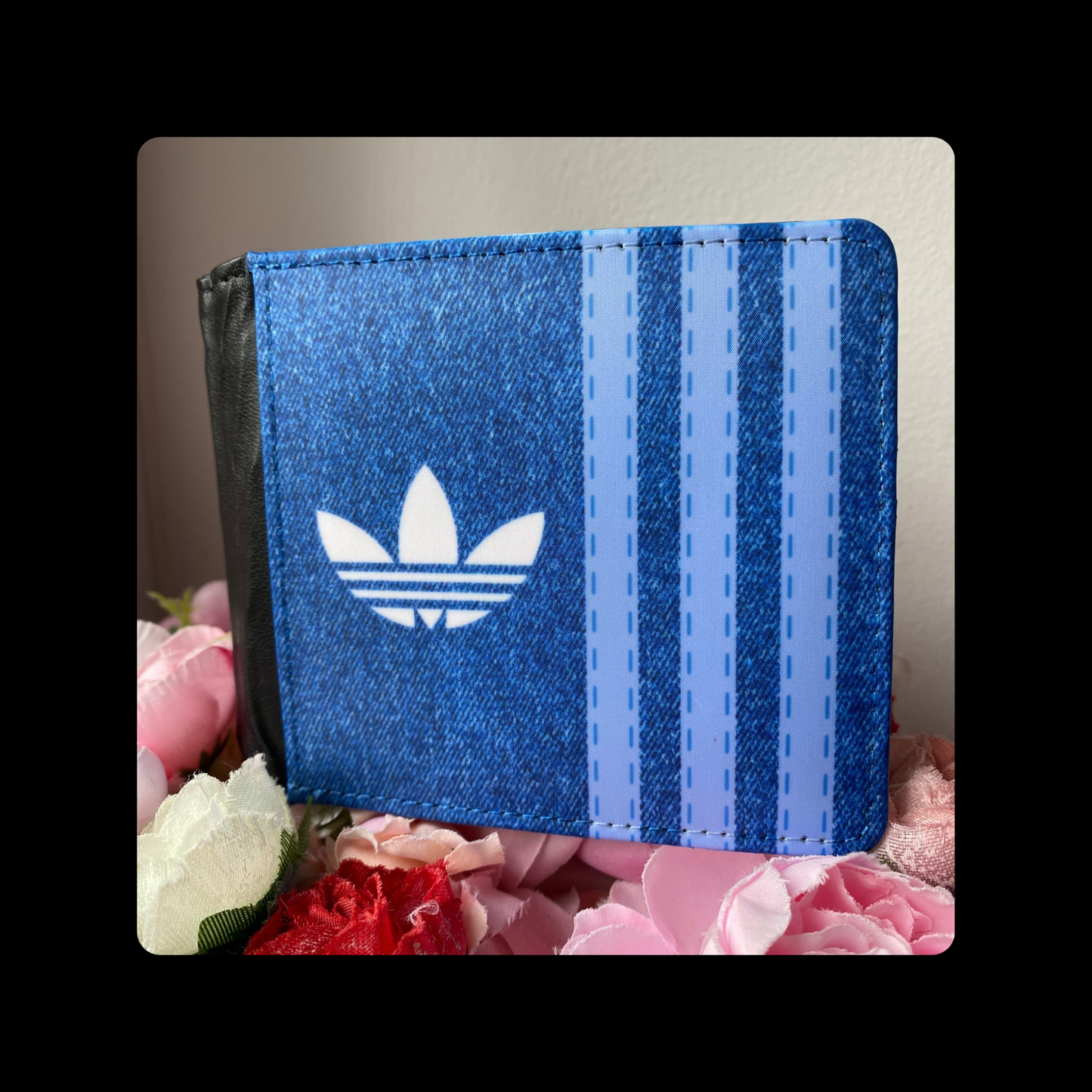 Adidas Jeans Denim Style PU Material Wallet & Keyring