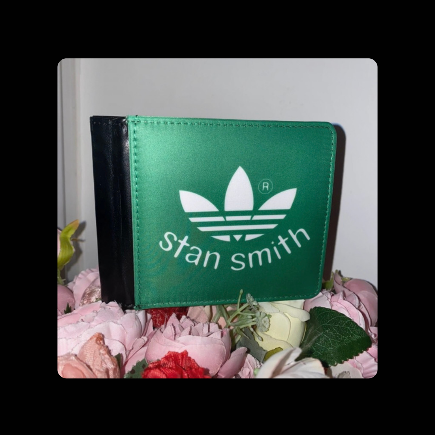 Adidas Stan Smith Green & White Material Wallet 10cm x 9.5cm