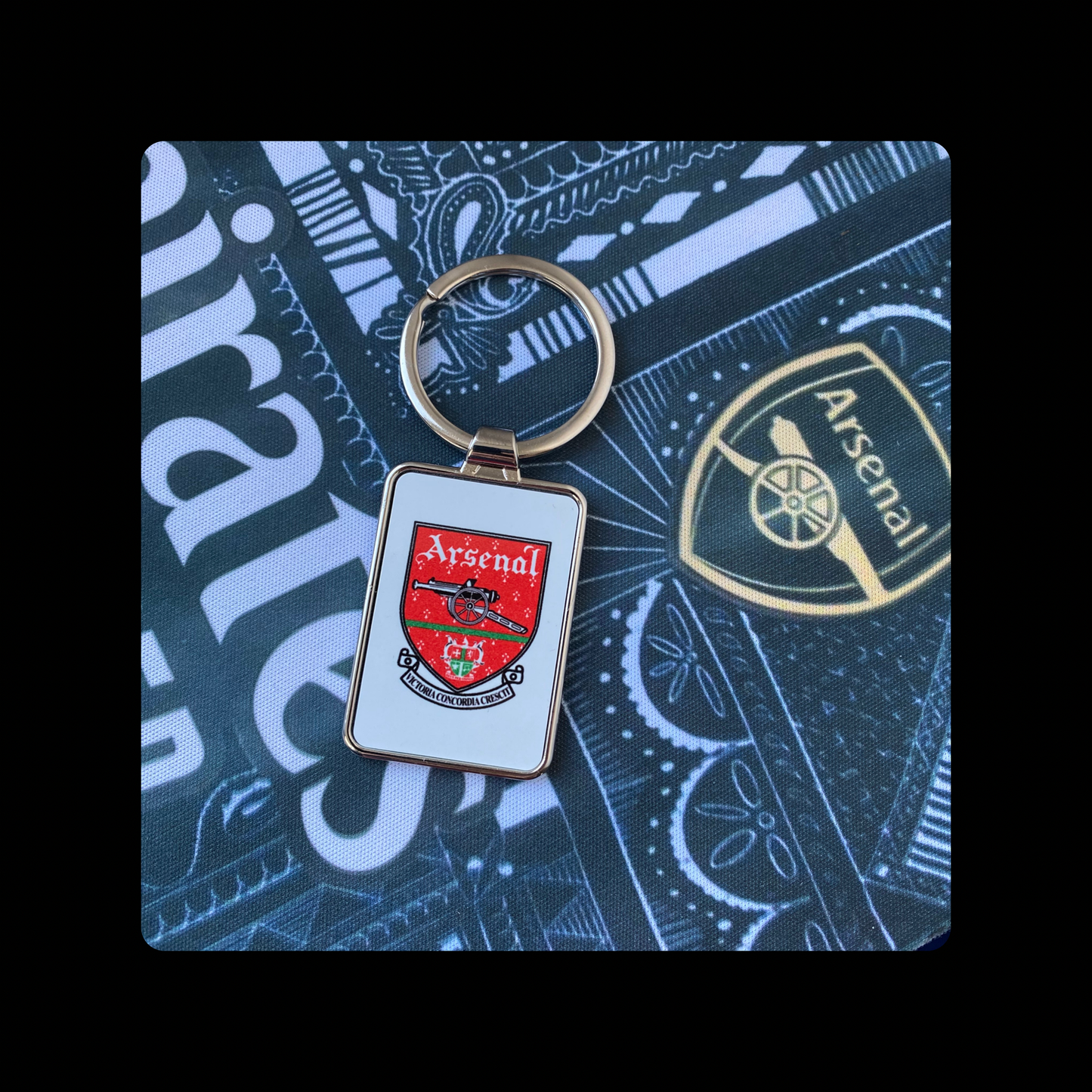 Arsenal 1990-1994 Badge Rectangular Metal Keyring
