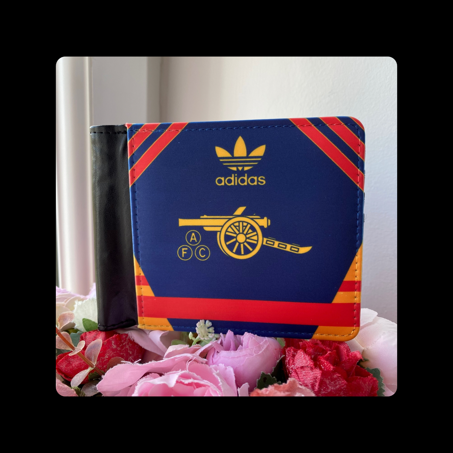 Arsenal Adidas Originals Retro Cannon Navy PU Material Wallet 10cm x 9.5cm