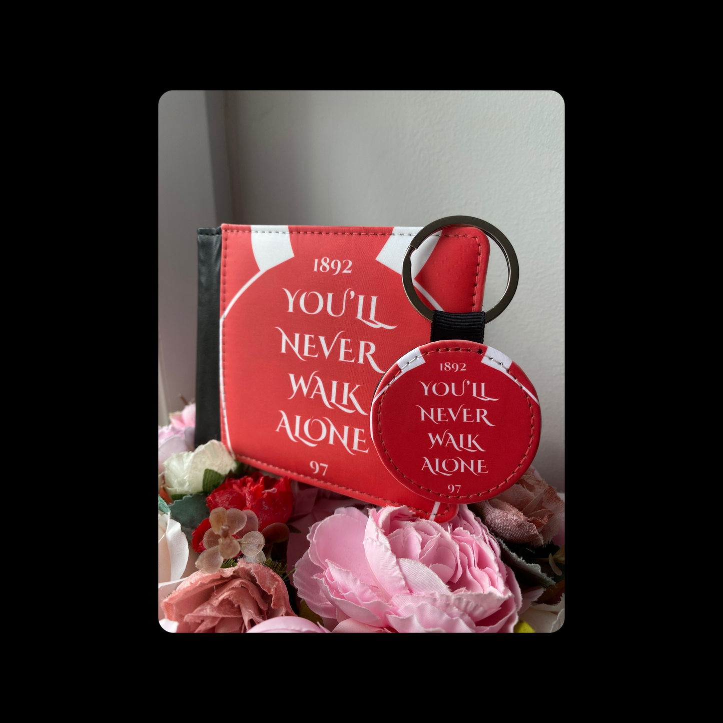 Liverpool You’ll Never Walk Alone Red & White PU Material Wallet & Keyring