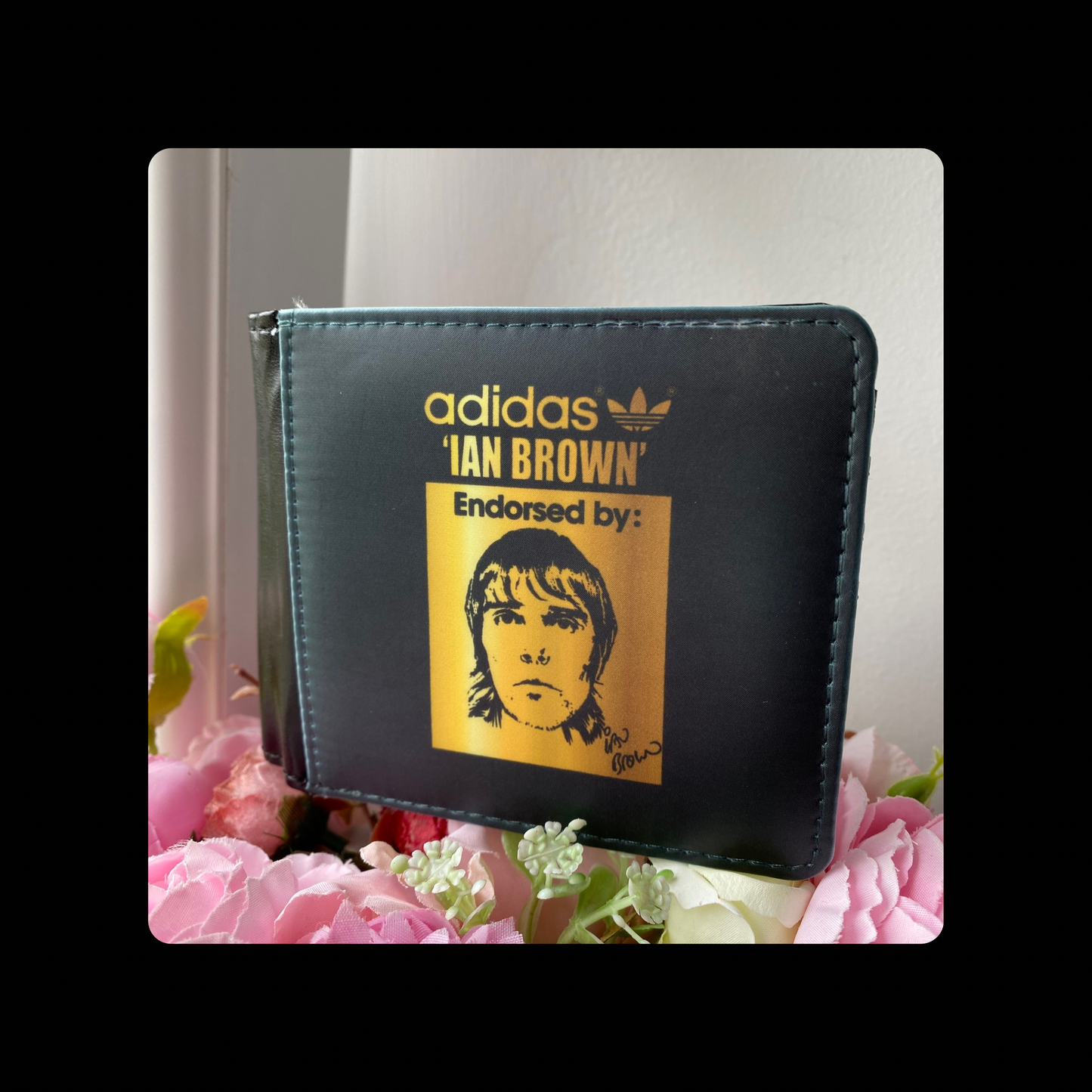 Adidas Endorsed By Ian Brown Black & Gold PU Material Wallet