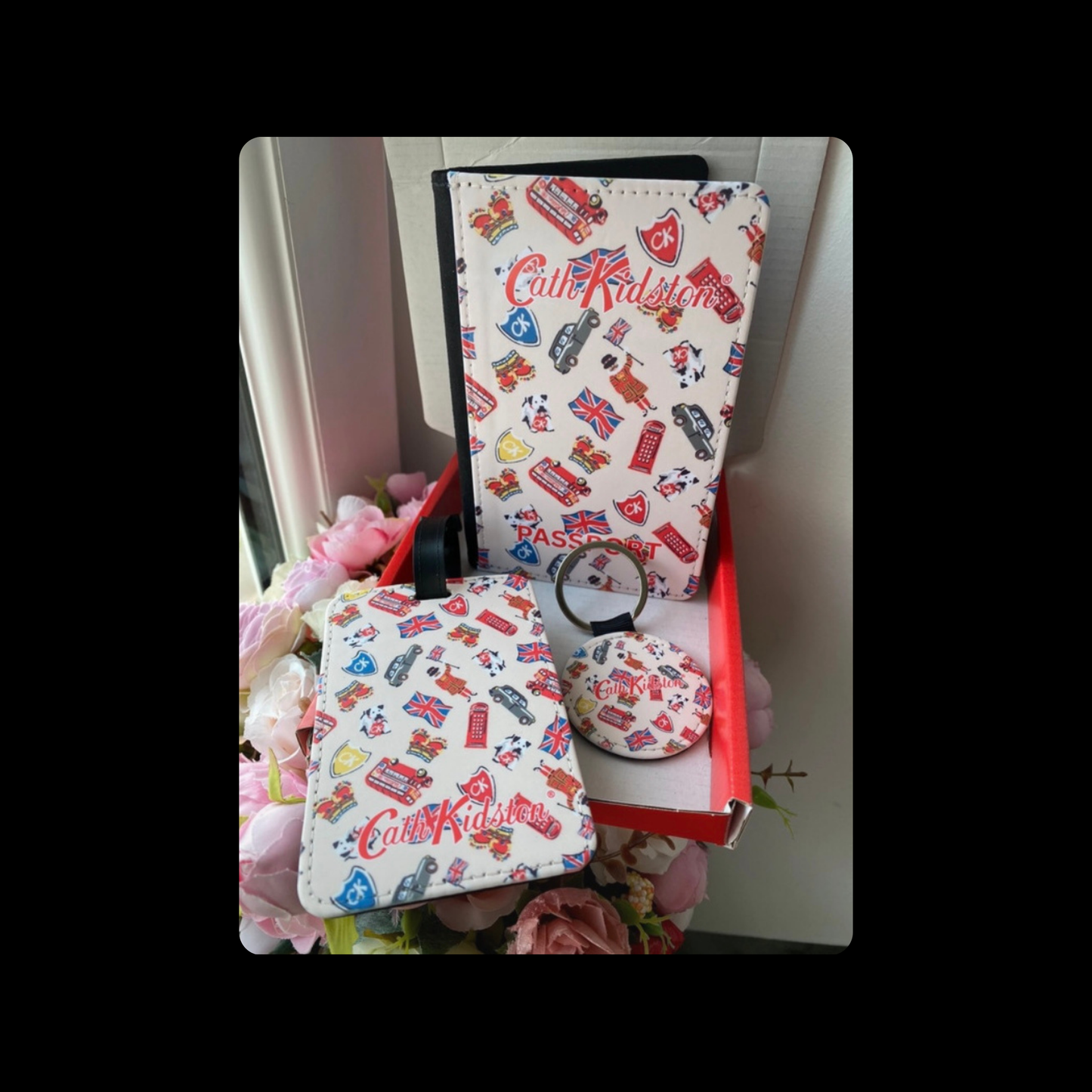Cath Kidston Great Britain PU Material Passport Holder, Luggage Tag & Keyring