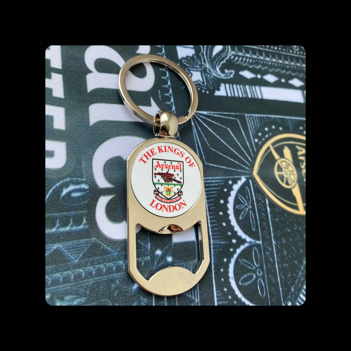 Arsenal The Kings Of London 1990-1993 Badge Metal Keyring Bottle Opener 5cm x 2.7cm