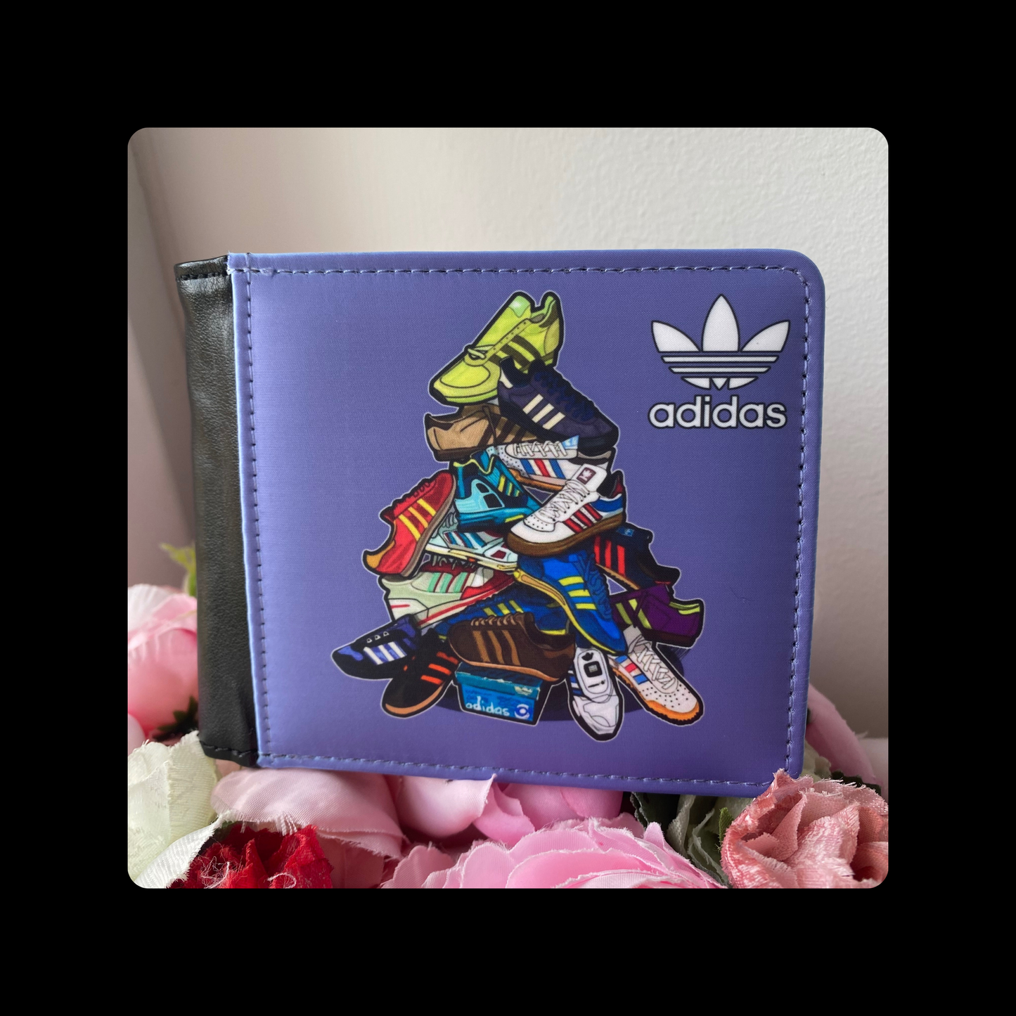 Adidas Shoe Pile Purple Background PU Material Wallet