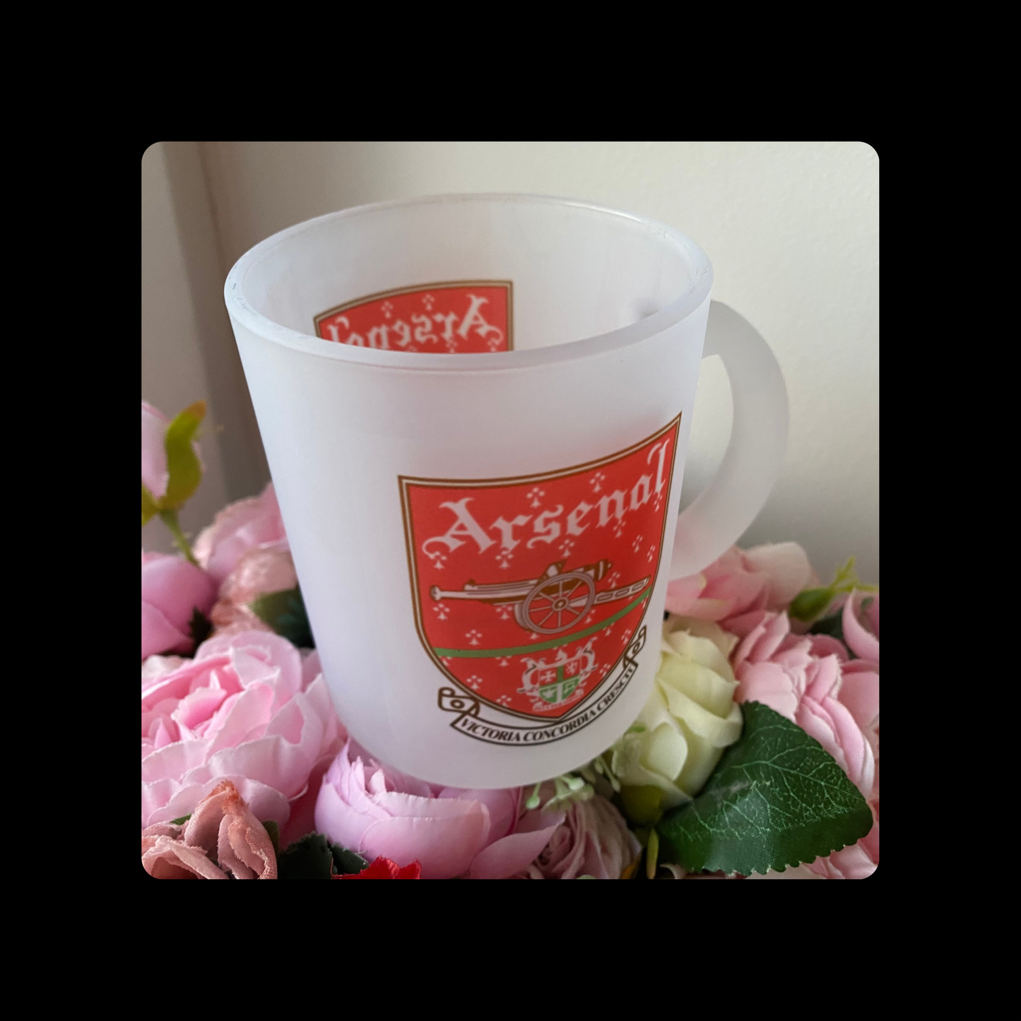 Arsenal 1990-1994 Badge 11oz (330ml) Clear Frosted Mug