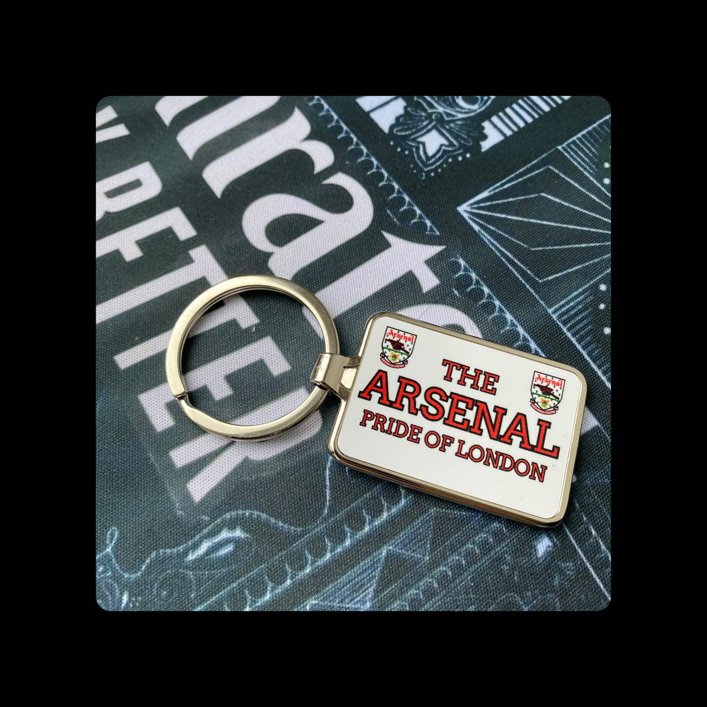 Arsenal The Pride Of London 1990-1993 Badge Rectangular Metal Keyring