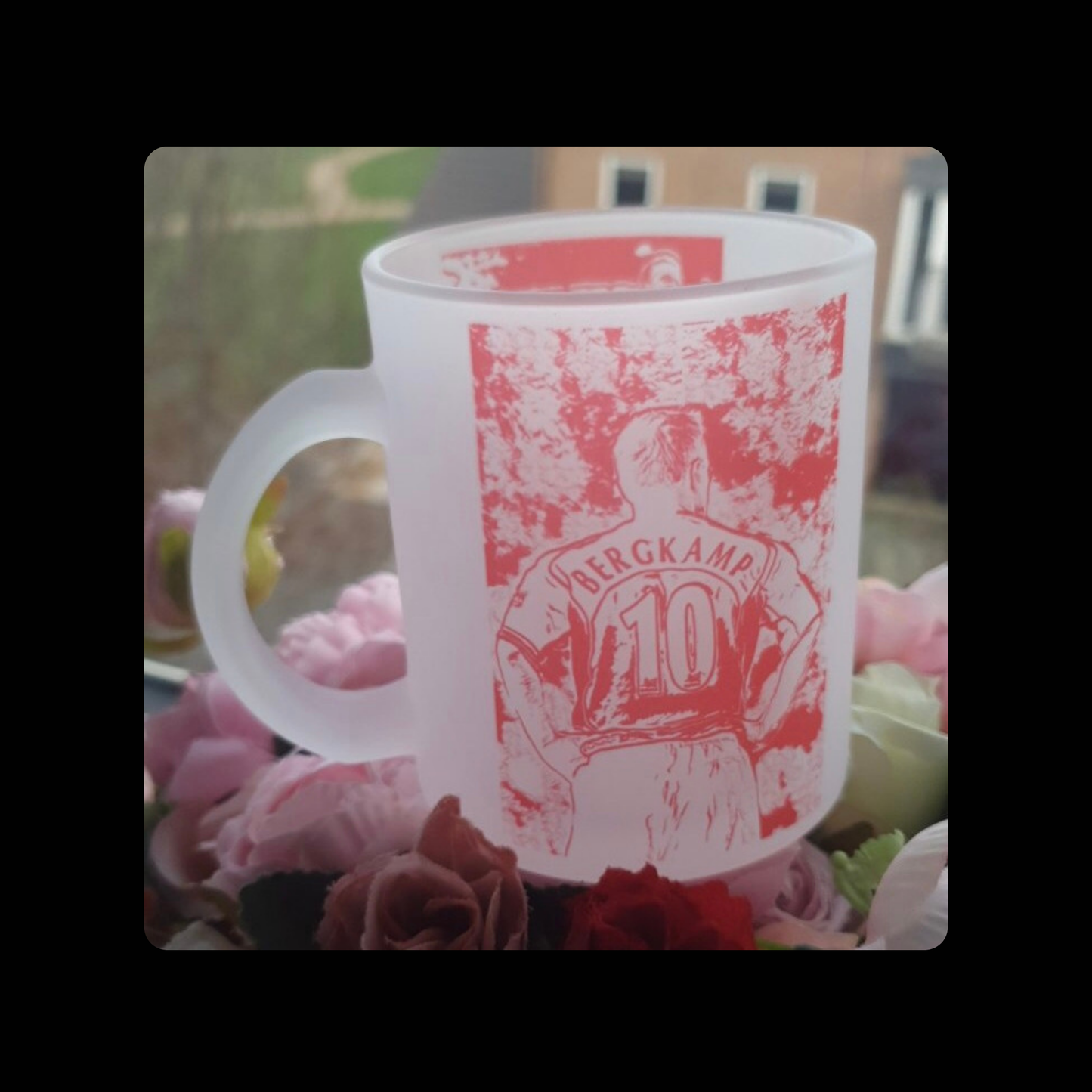 Arsenal Dennis Bergkamp 11oz (330ml) Clear Frosted Mug