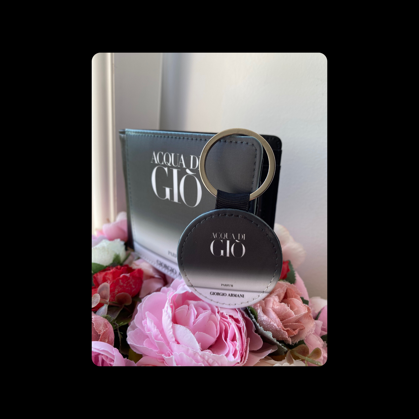 Giorgio Armani Acqua Di Gio Parfum PU Material Wallet & Keyring