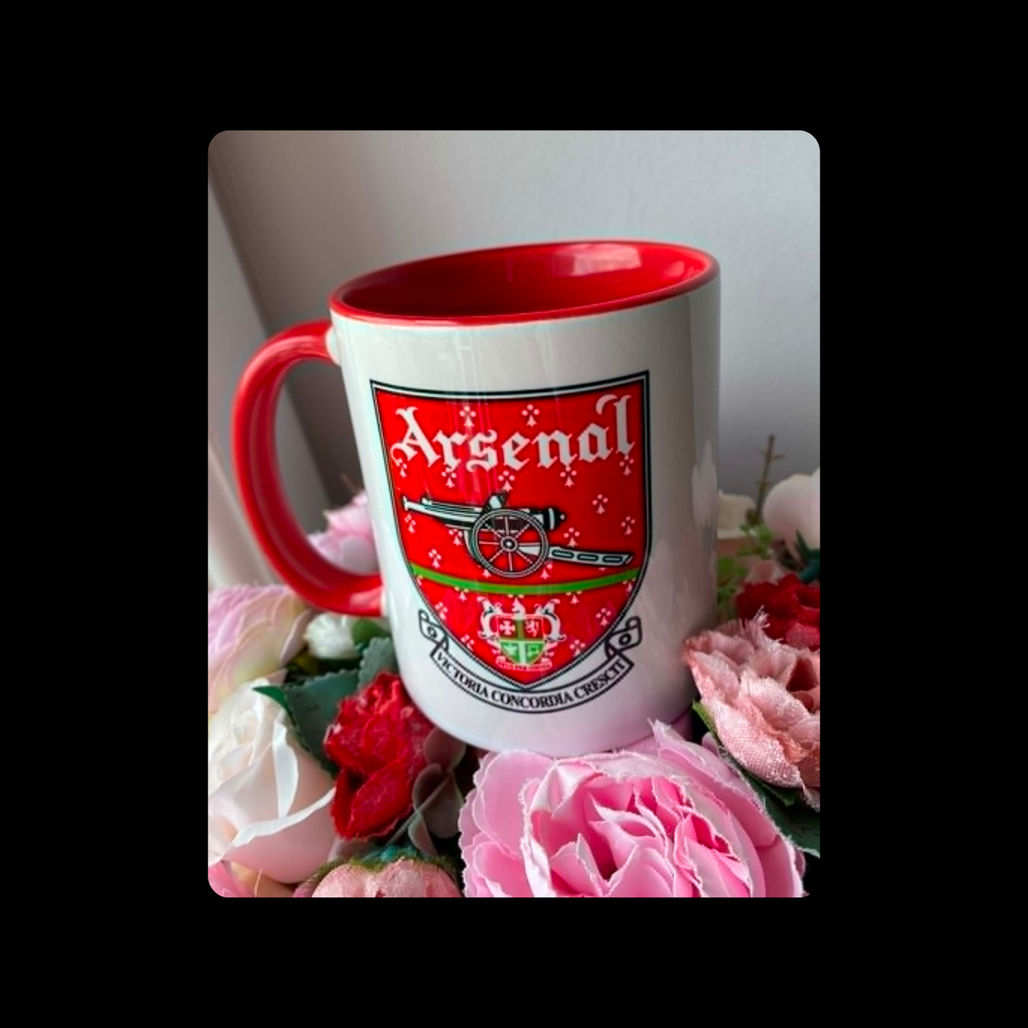 Arsenal 1990-1994 Badge Red & White 11oz (330ml) Ceramic Mug