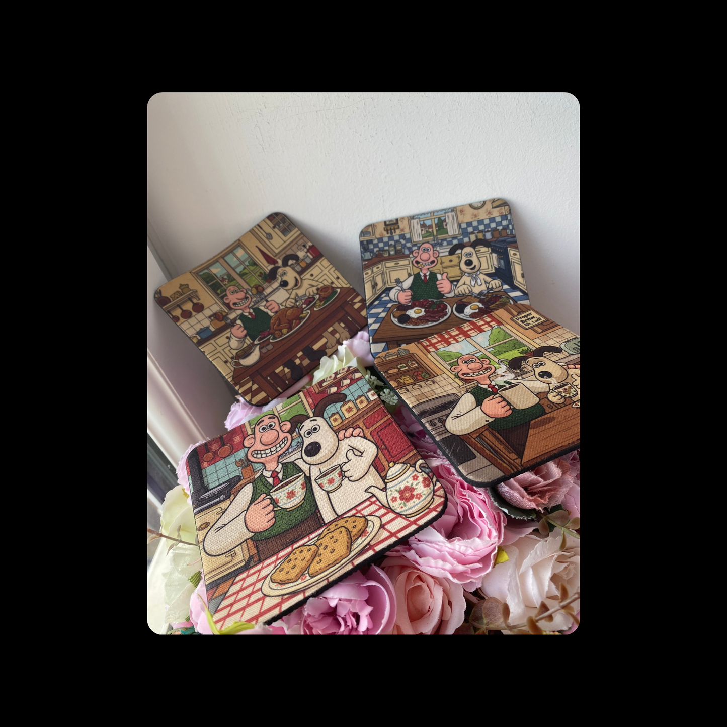 Wallace & Gromit Rubber Backed 10cm Coasters Set of 4