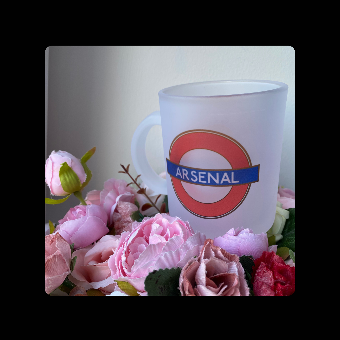 Arsenal Tube Station 11oz (330ml) Clear Frosted Mug
