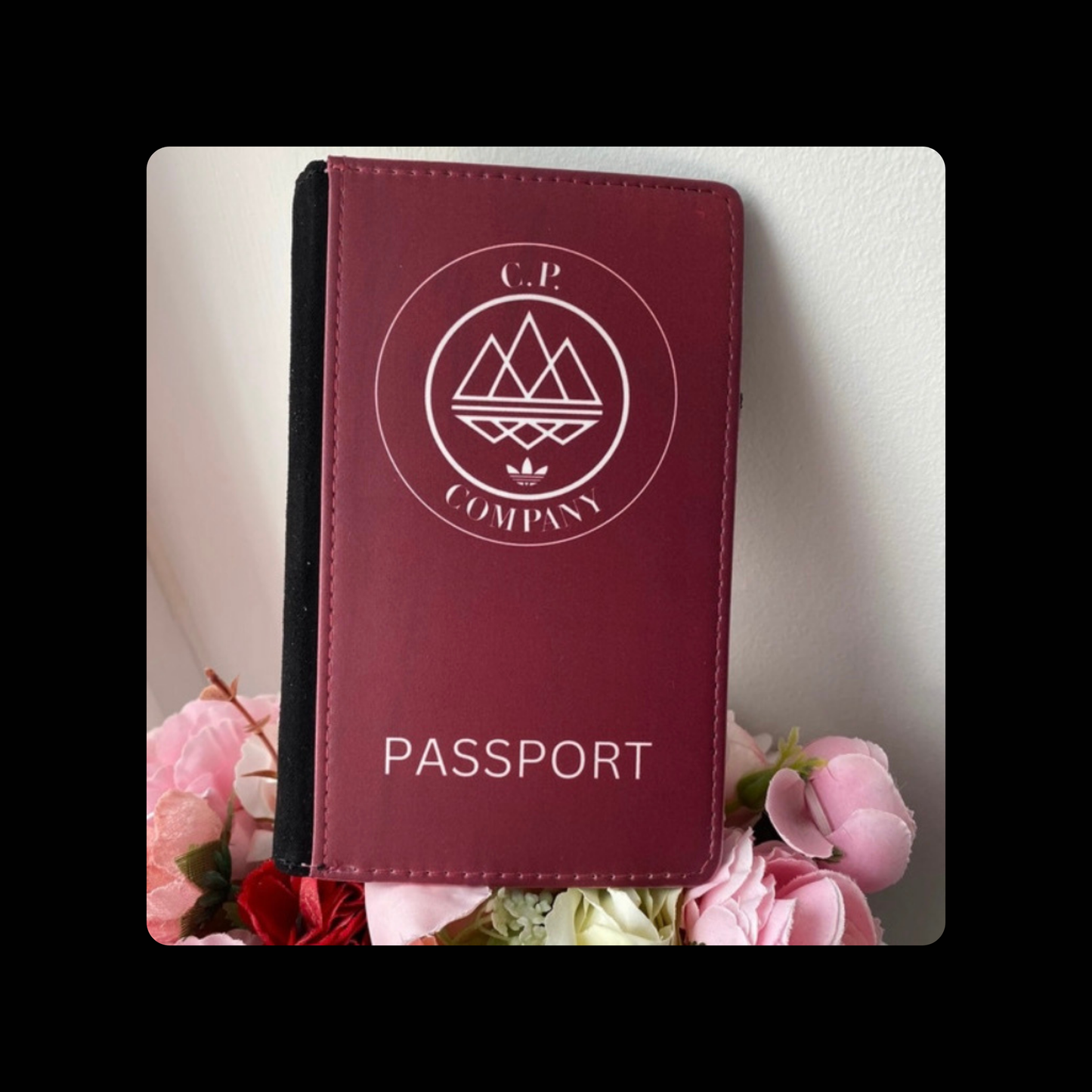 Adidas C.P Company Burgundy & White Passport Holder