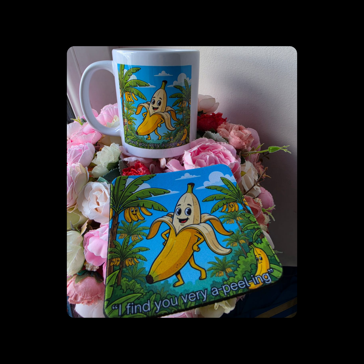 Banana Adult Humour 11oz (330ml) Ceramic Mug & Coaster