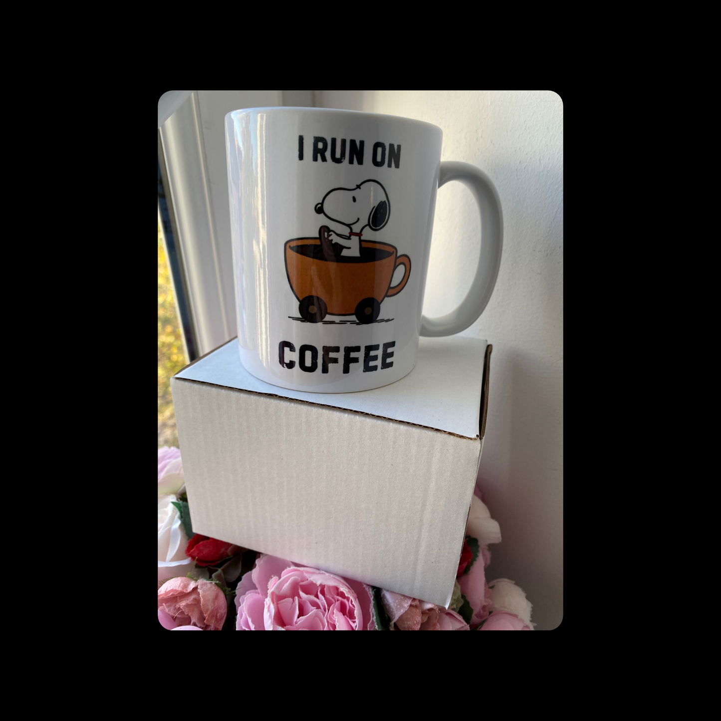 Snoopy I Run On Coffee Ceramic 11oz (330ml) Mug Boxed