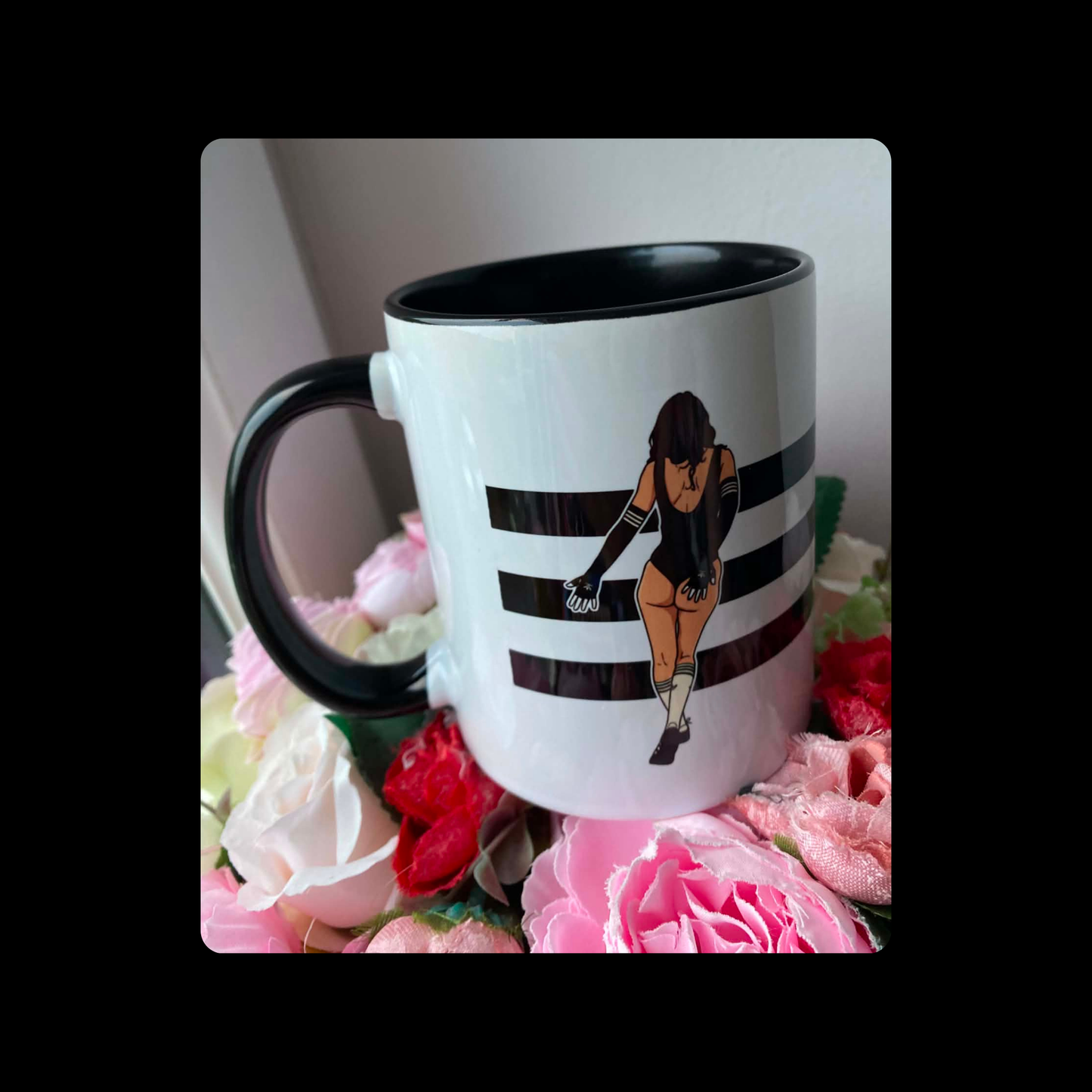 Adidas Pin Up Girl White & Black 11oz (330ml) Ceramic Mug