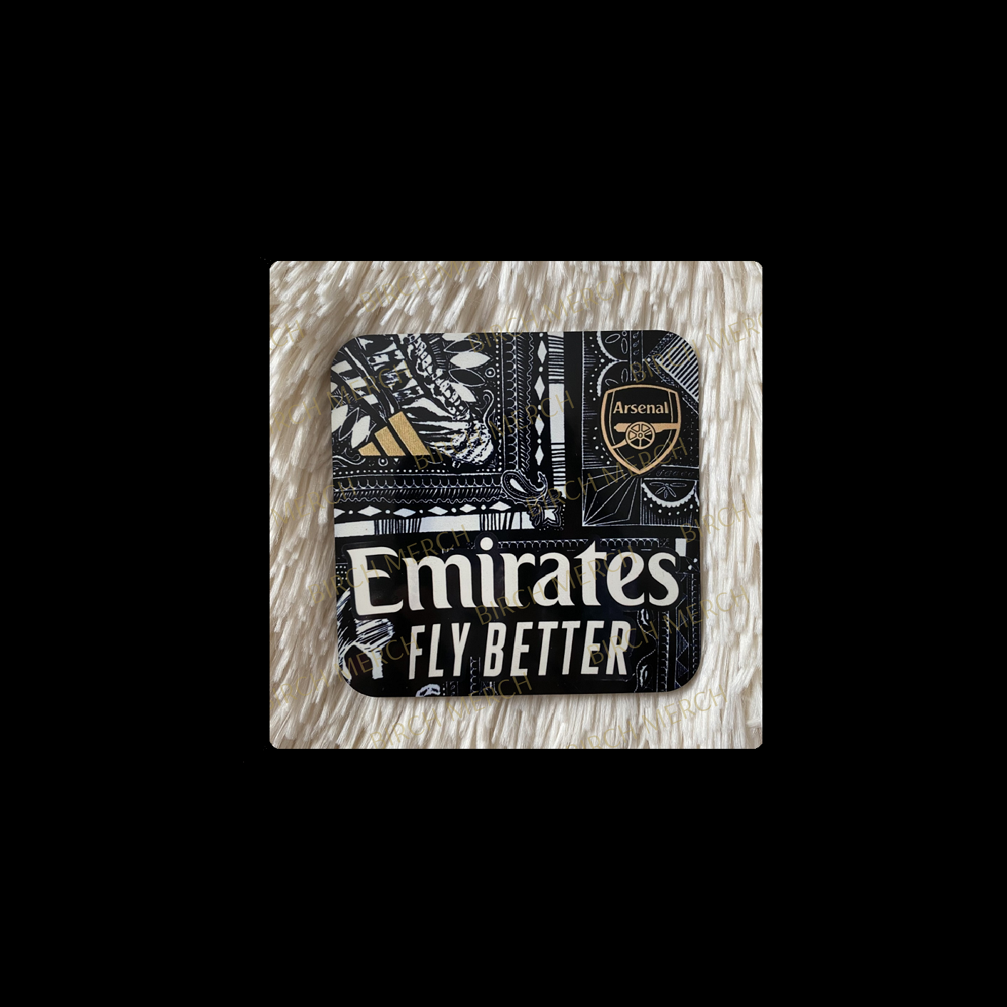 Arsenal 2023/24 Ian Wright Pre Match Kit Square Coaster 9cm x 9cm