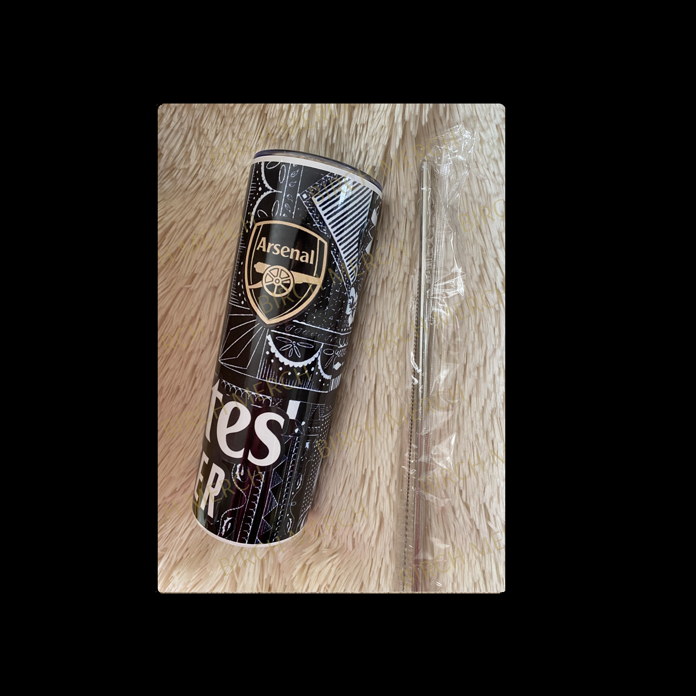 Arsenal 2023/24 Ian Wright Pre Match Kit 20oz (590ml) Stainless Steel Straight Skinny Tumbler